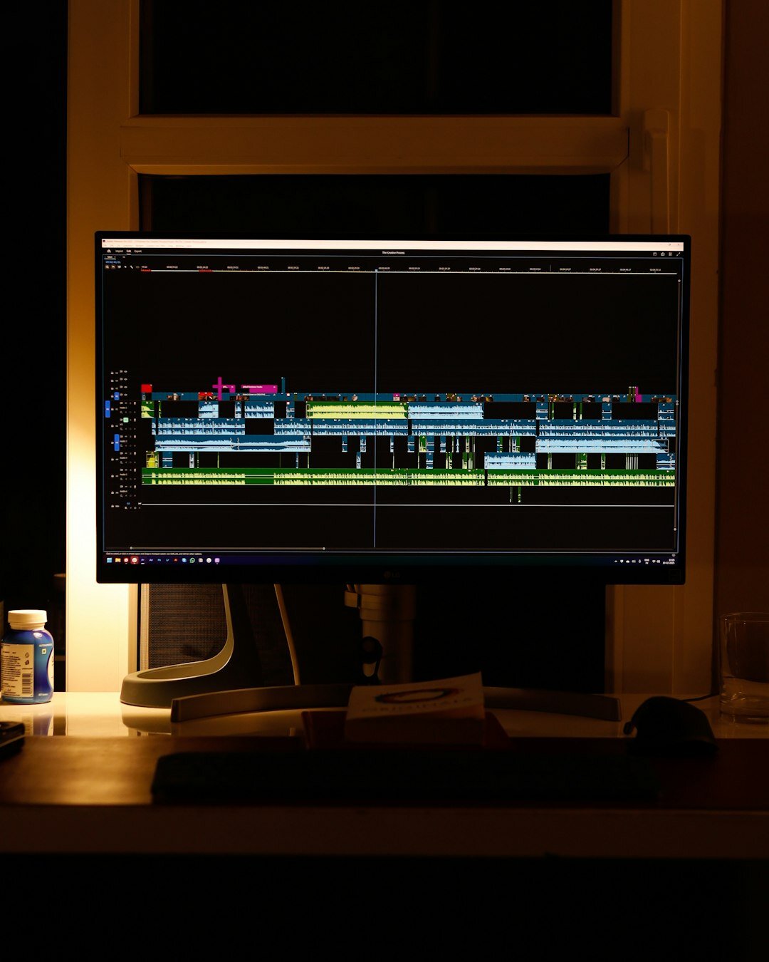 Video editing timeline displayed on a computer screen