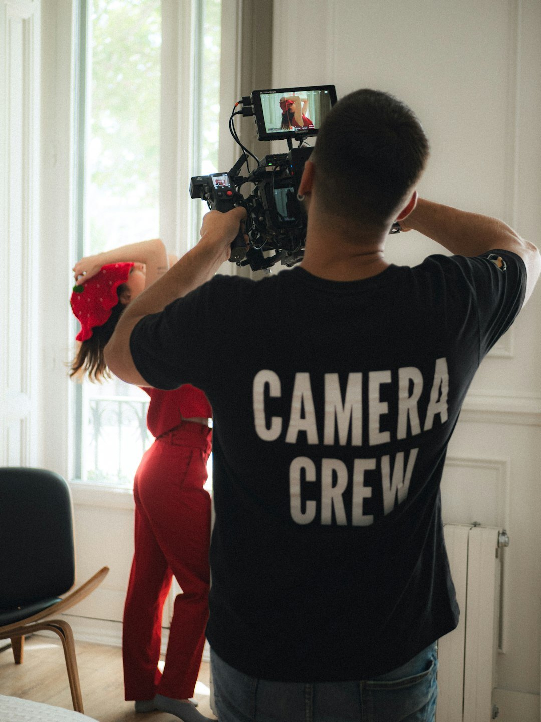 Vintage film camera on an advertising shoot set